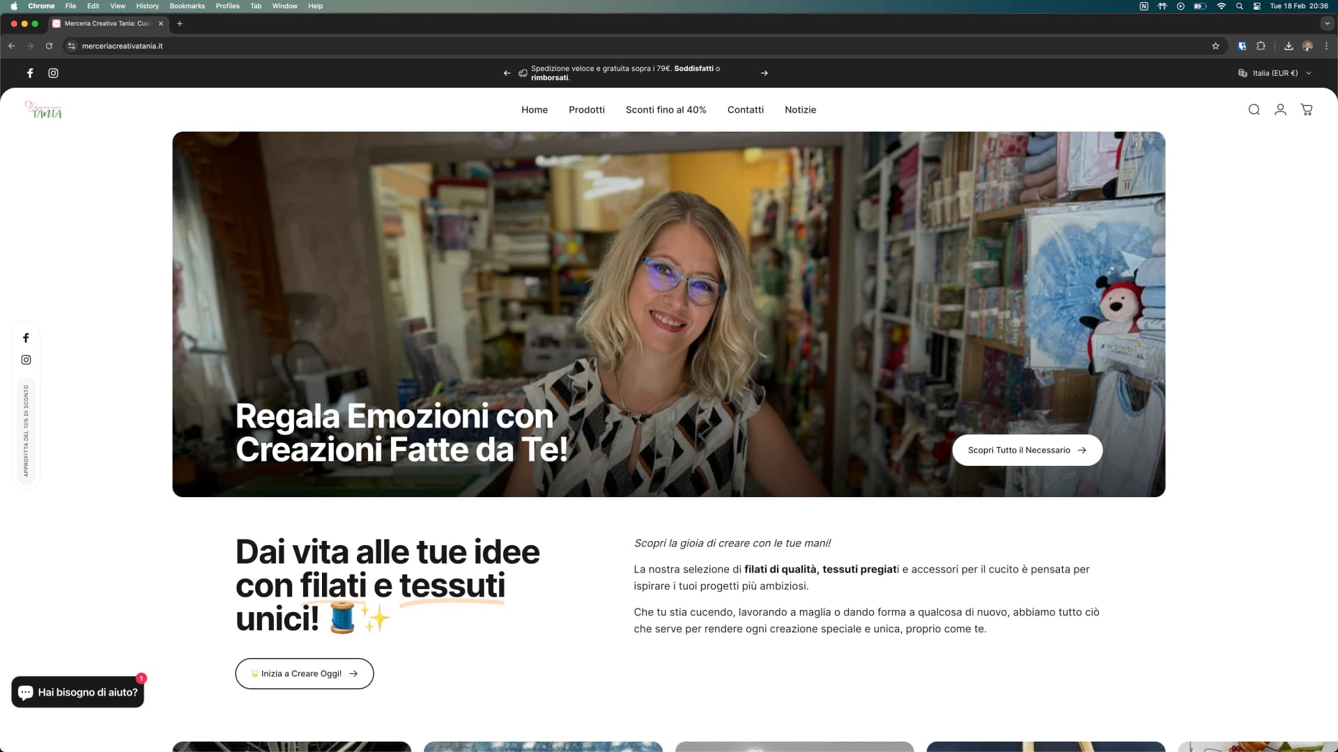 Merceria Creativa Italia dalla ricostruzione all'ottimizzazione.